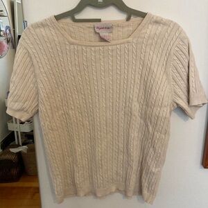 Cable Knit Short Sleeve Sweater